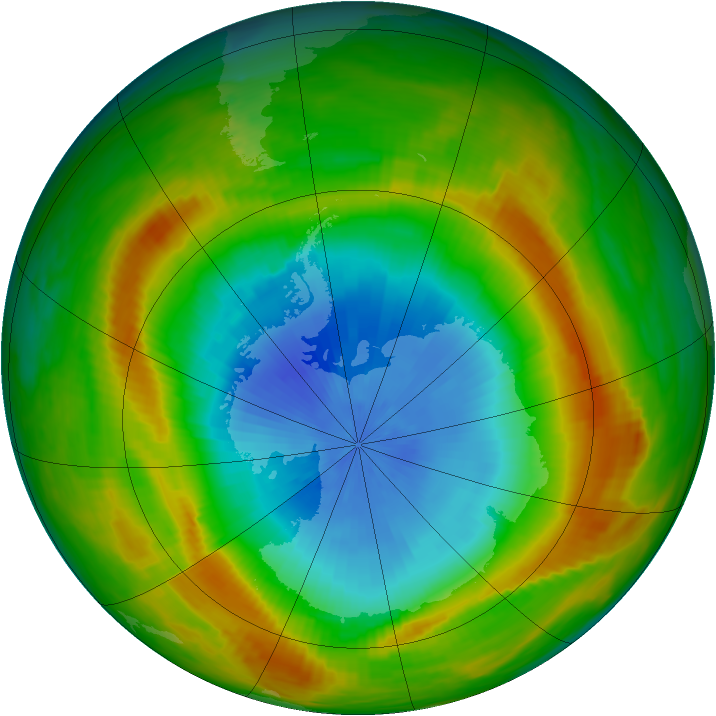 Antarctic ozone map for 02 November 1980